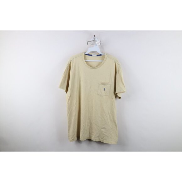 Vintage 90s Guess Mens Large Distressed Spell Out USA Pocket T-Shirt Cotton USA - Picture 1 of 16